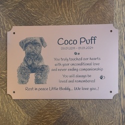 Memorial plaque in remembrance Dog Cat Pet plaque with photograph personalised custom size memorial plaques 30 x 20 cm 11.8 x 7.87 inch various colours